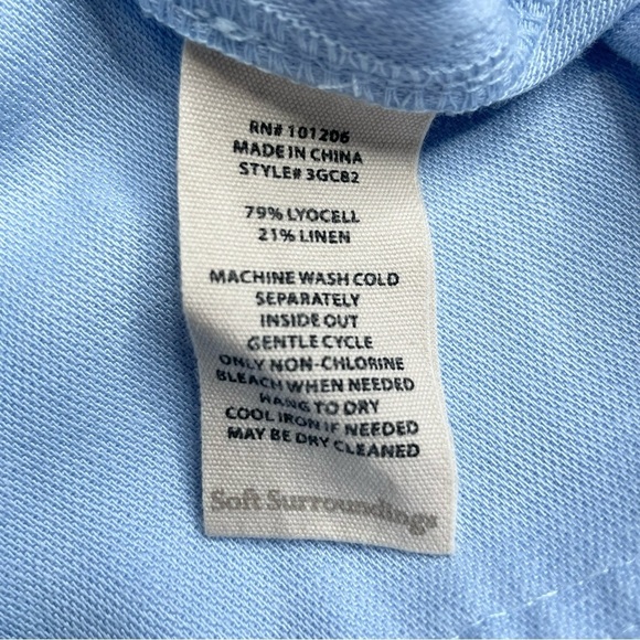 Soft Surroundings Kerry Jumpsuit. Light Chambray Linen Blend Cottagecore Sz 12P - Picture 6 of 13